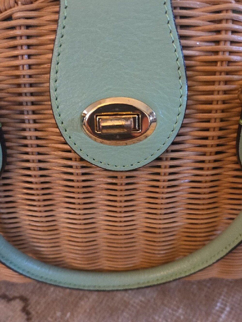 Woven Rattan Straw Banana Republic Handbag - Picture 2 of 5